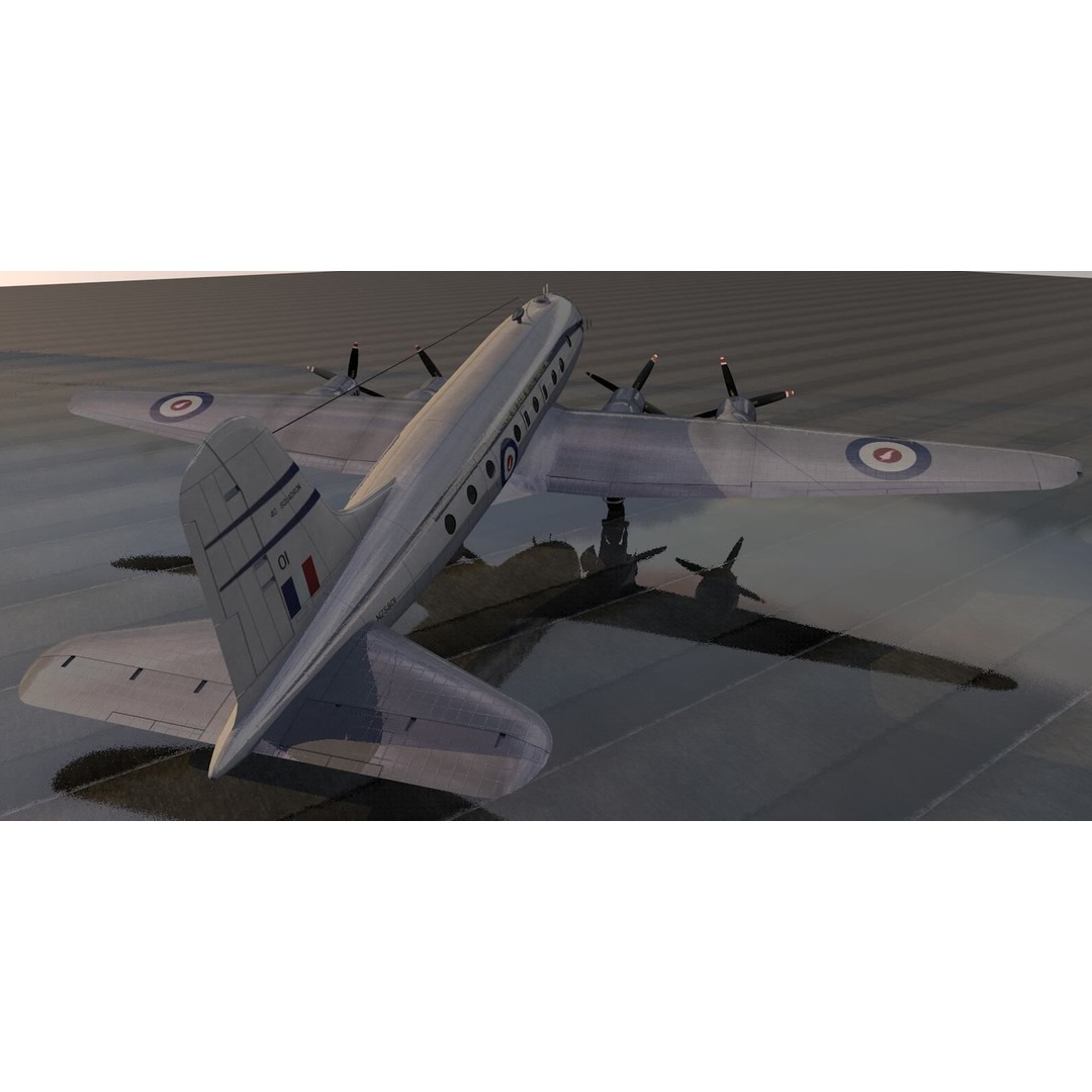 Handley Page HP-67 Hastings C Mk-1 3D Model – Historic British Aircraft, PBR Textures - View 5