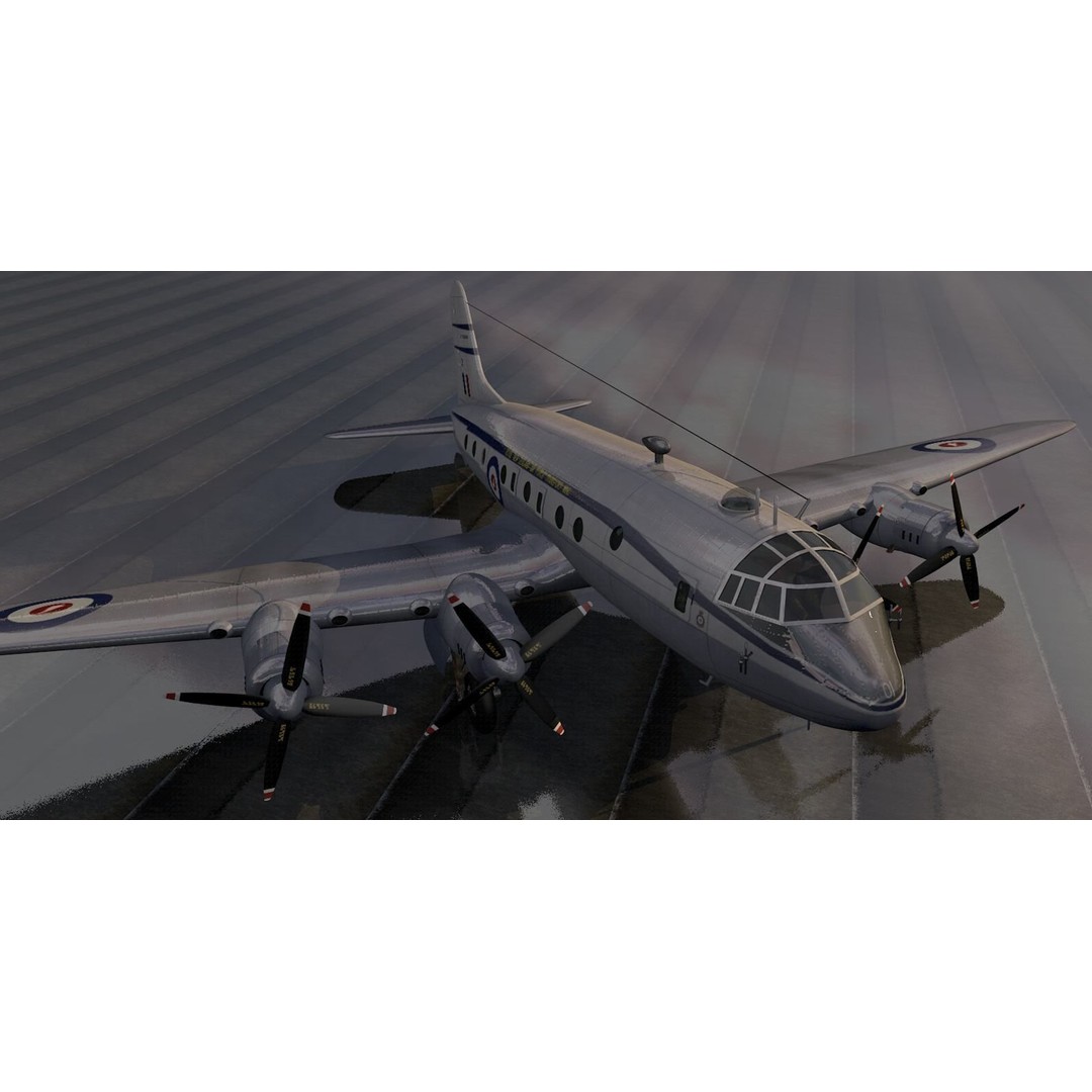 Handley Page HP-67 Hastings C Mk-1 3D Model – Historic British Aircraft, PBR Textures - View 6