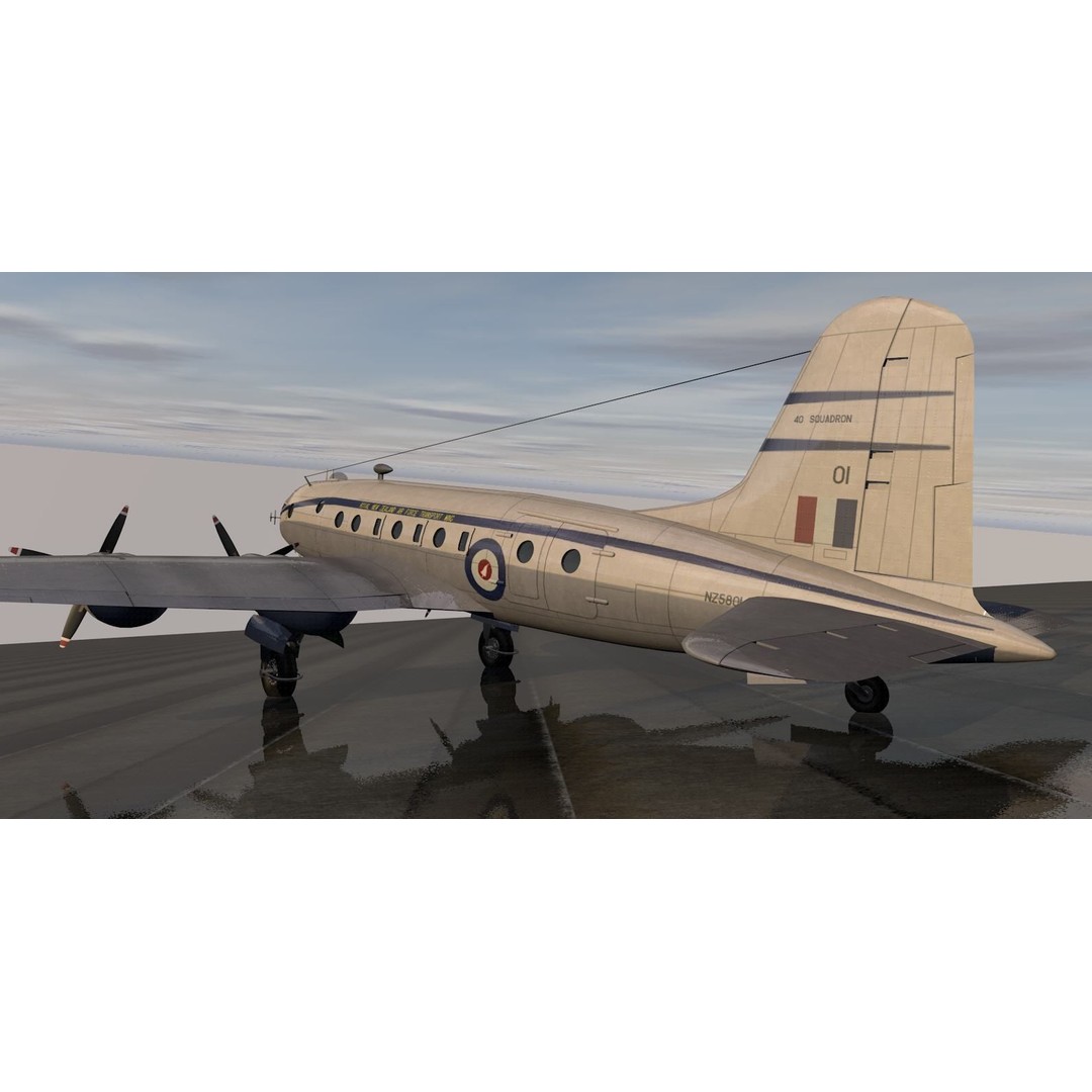 Handley Page HP-67 Hastings C Mk-1 3D Model – Historic British Aircraft, PBR Textures - View 8