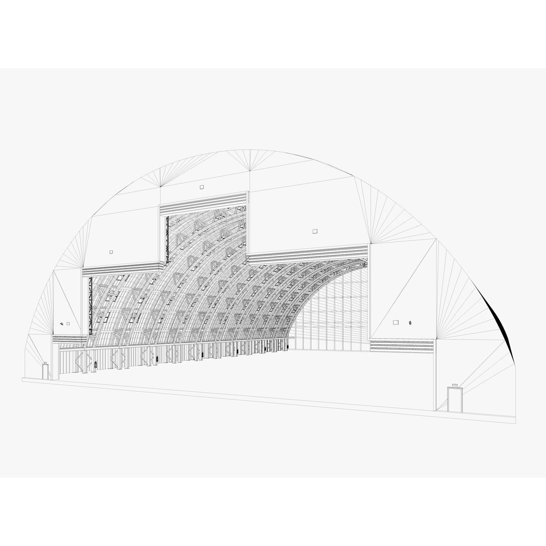 Hangar 4 3D Model – Industrial Storage Building, FBX, Blender