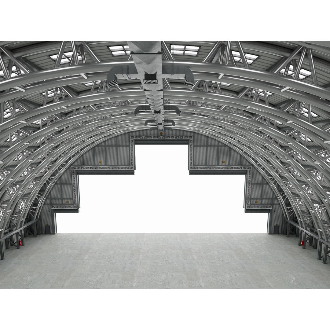 Hangar 4 3D Model – Industrial Storage Building, FBX, Blender - View 10