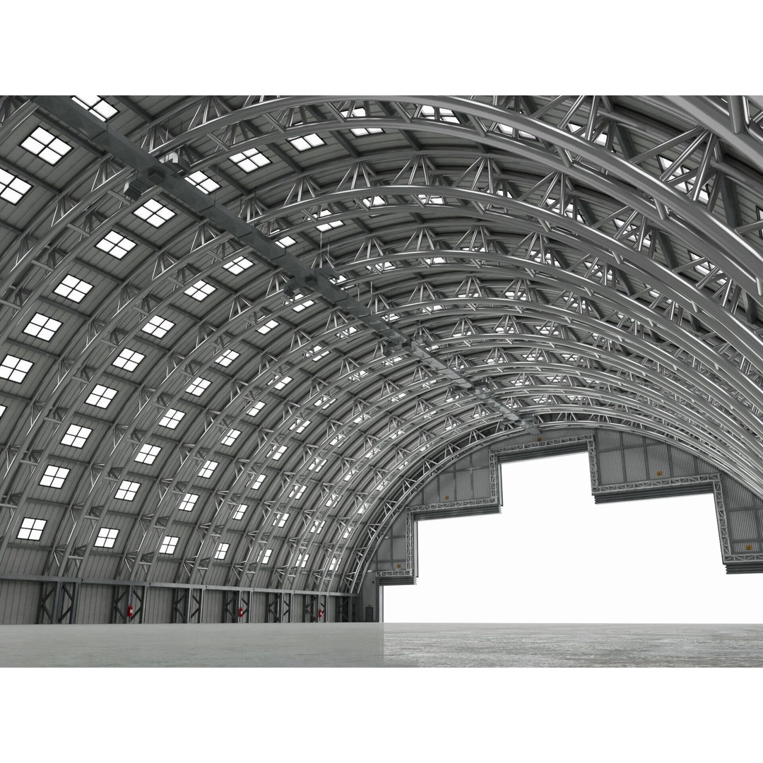 Hangar 4 3D Model – Industrial Storage Building, FBX, Blender - View 11
