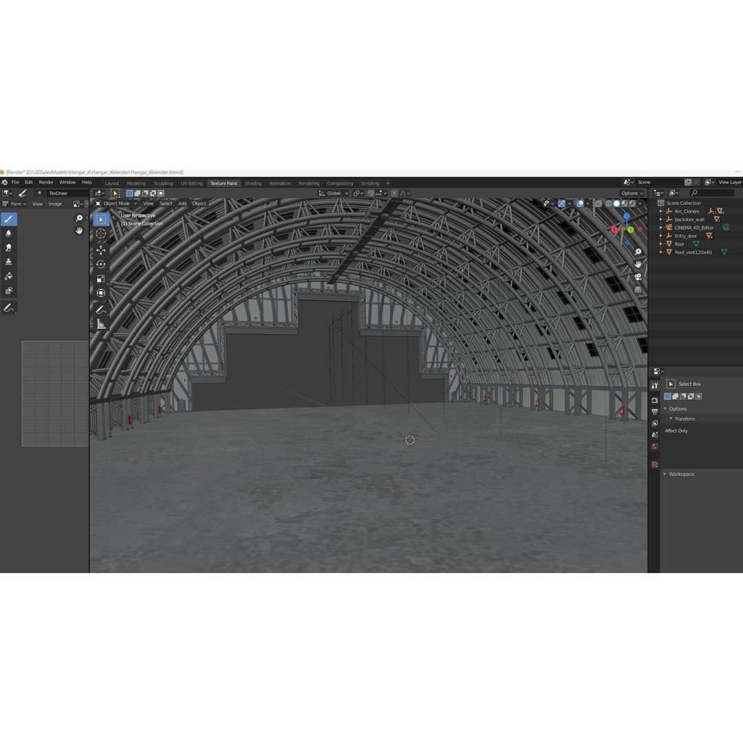 Hangar 4 3D Model – Industrial Storage Building, FBX, Blender - View 15