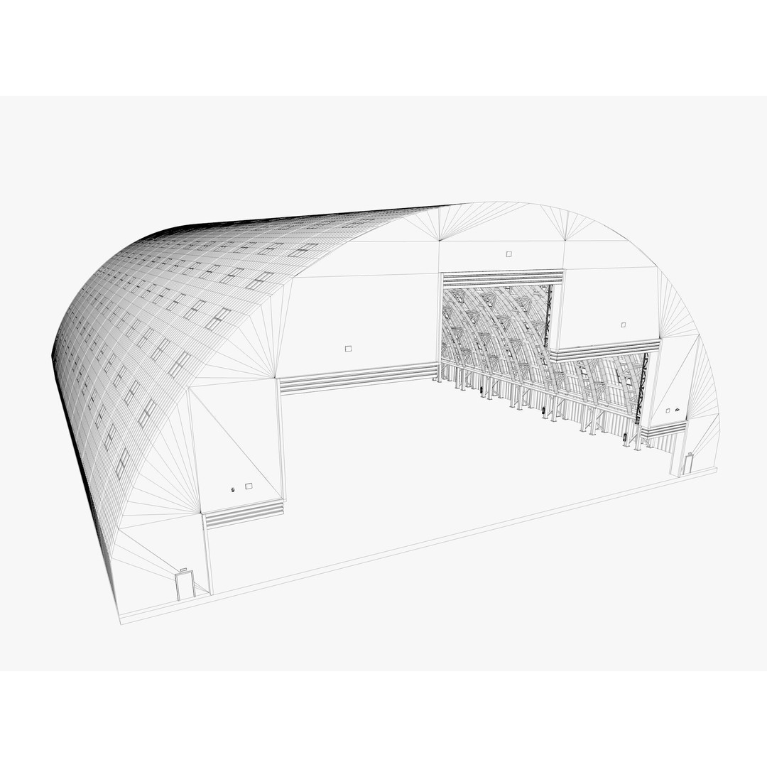 Hangar 4 3D Model – Industrial Storage Building, FBX, Blender - View 18