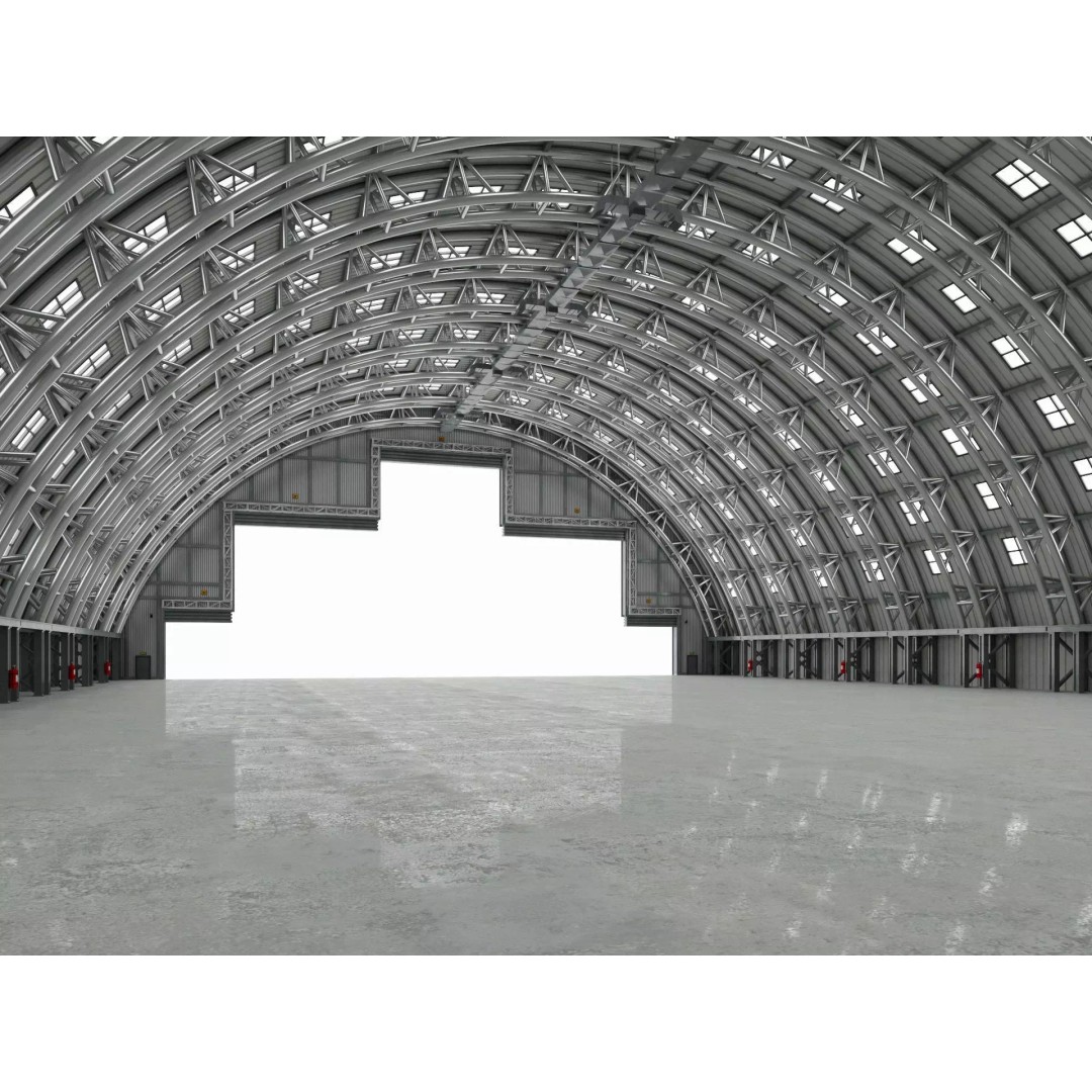 Hangar 4 3D Model – Industrial Storage Building, FBX, Blender - View 2