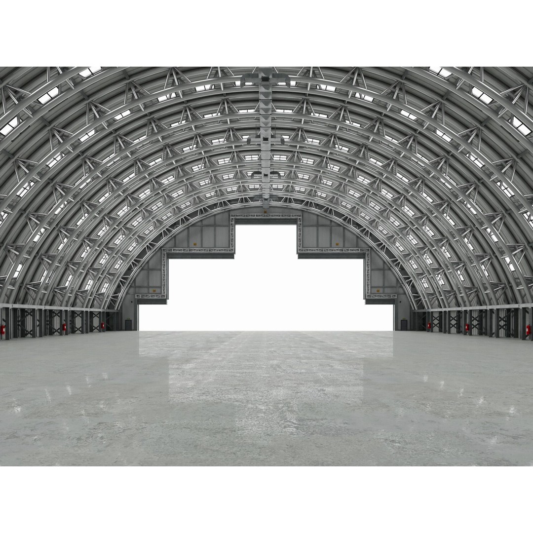 Hangar 4 3D Model – Industrial Storage Building, FBX, Blender - View 4