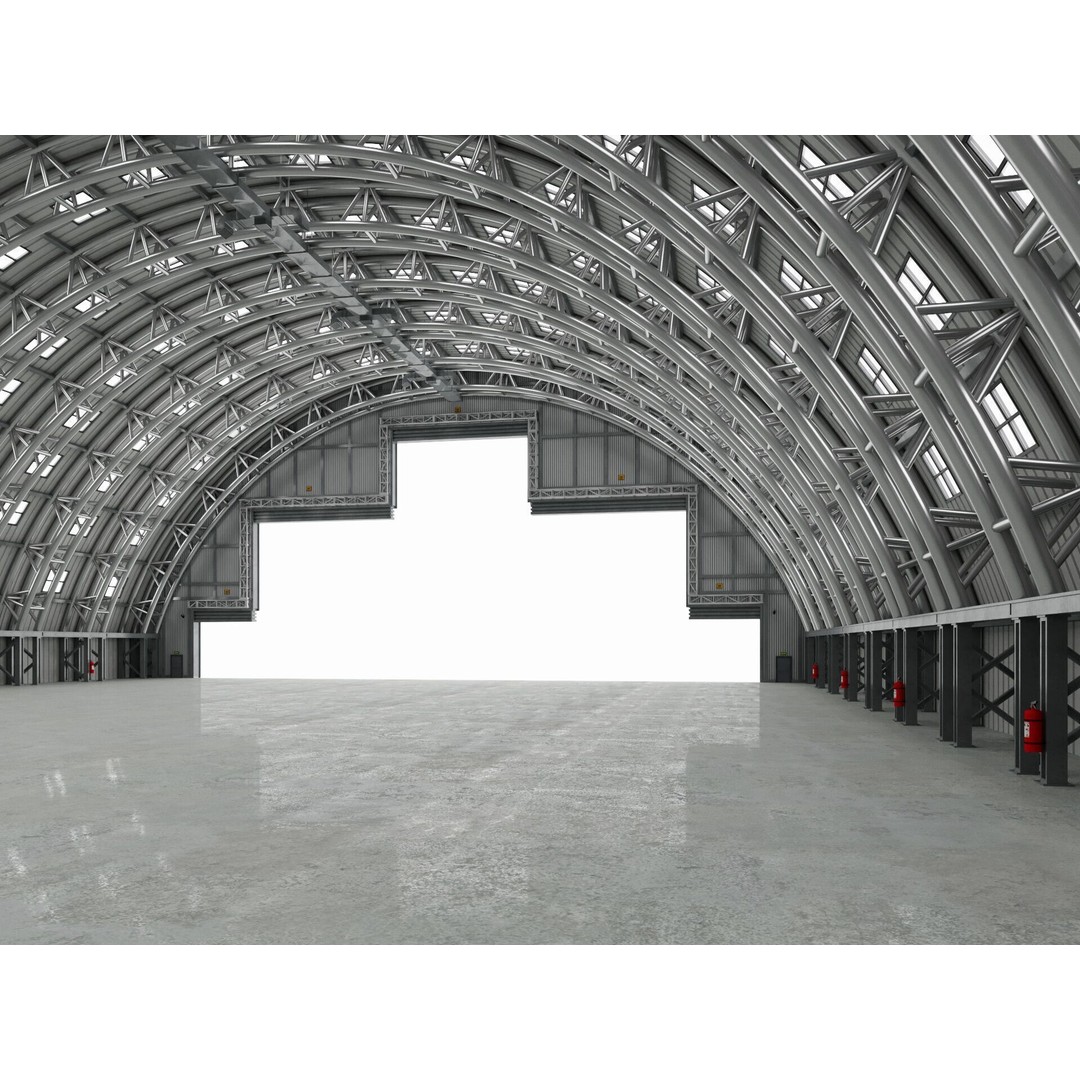 Hangar 4 3D Model – Industrial Storage Building, FBX, Blender - View 5