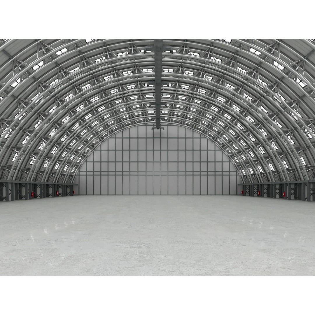 Hangar 4 3D Model – Industrial Storage Building, FBX, Blender - View 7