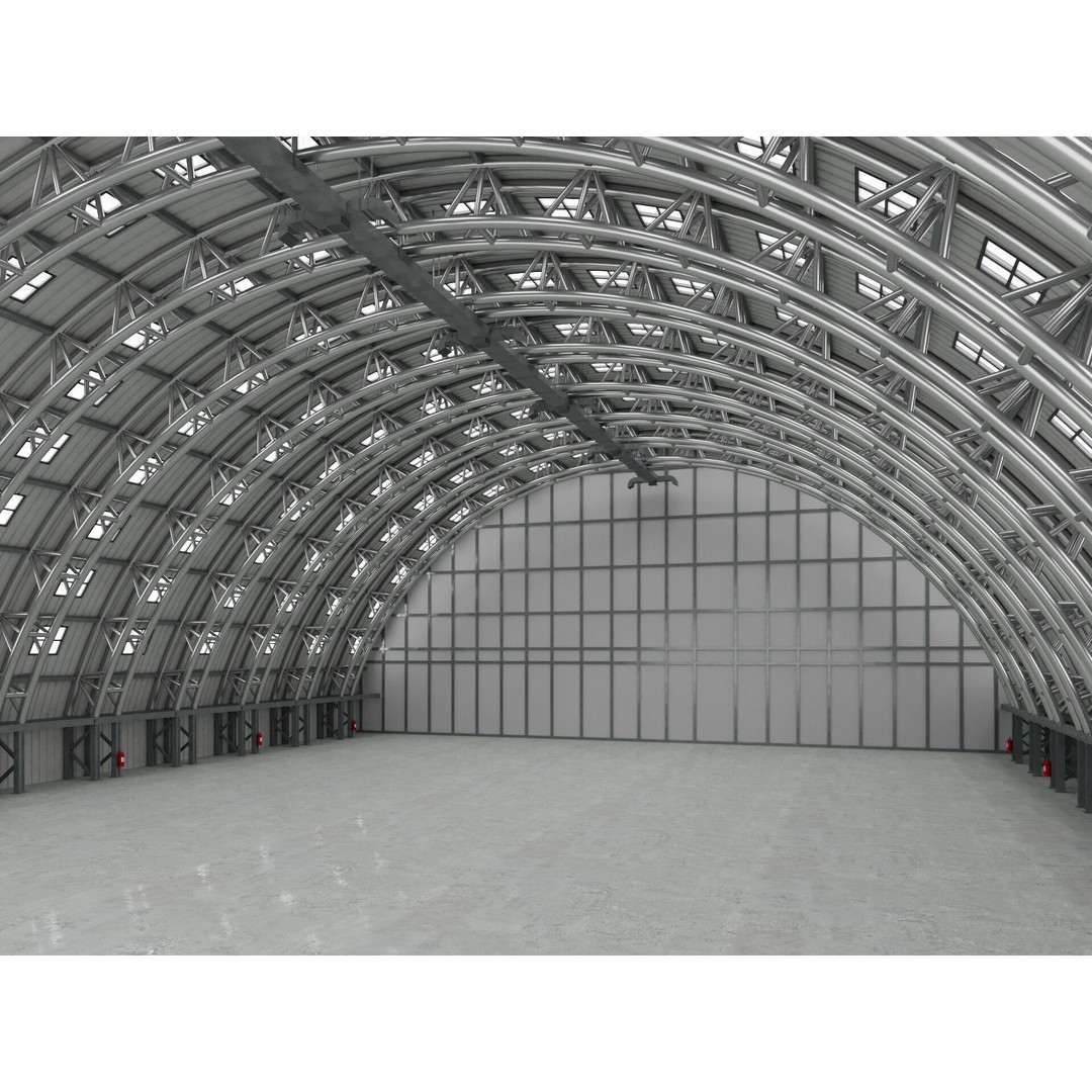 Hangar 4 3D Model – Industrial Storage Building, FBX, Blender - View 8