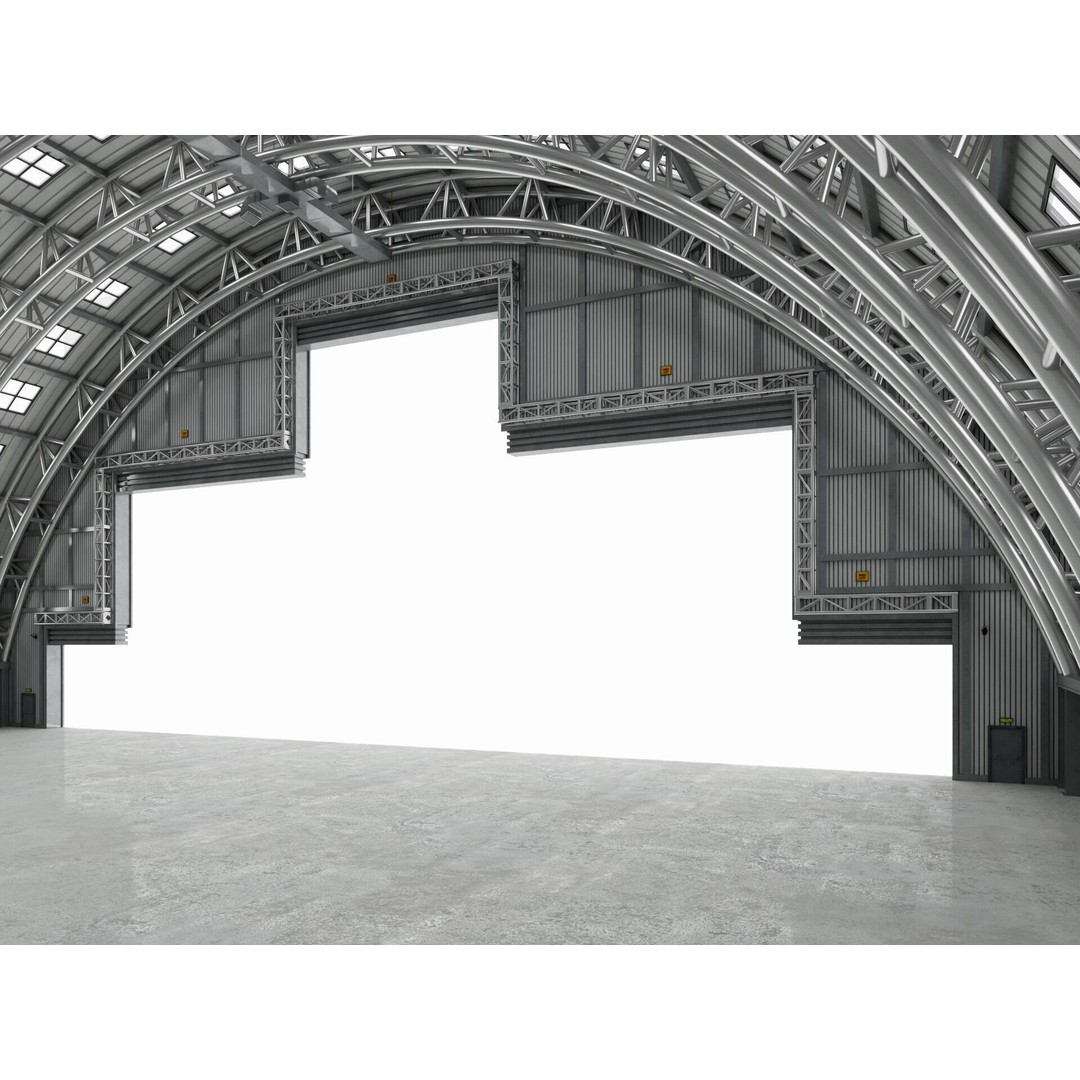 Hangar 4 3D Model – Industrial Storage Building, FBX, Blender - View 9