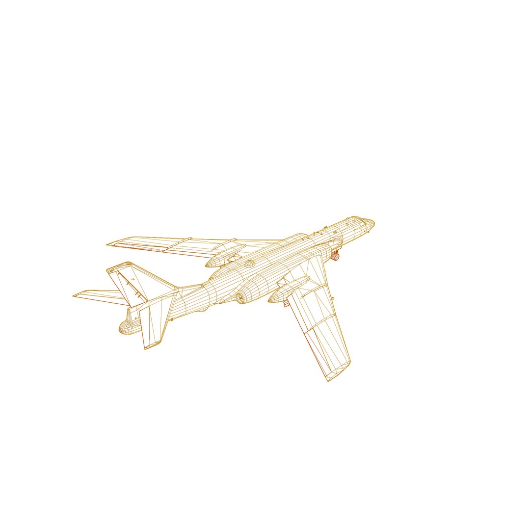 Xian-H6 Bomber 3D Model – Low Poly Military Aircraft, FBX