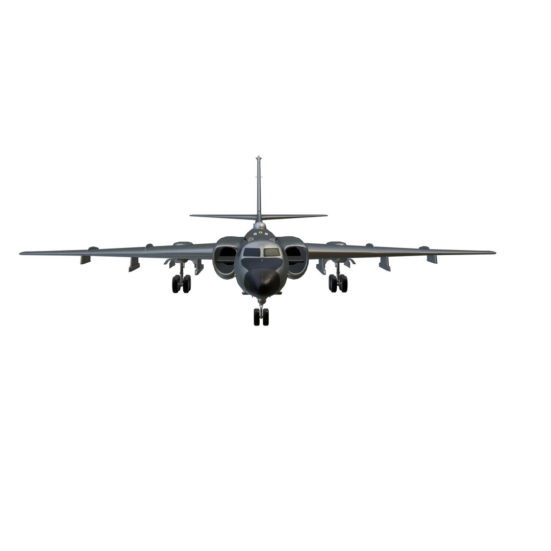 Xian-H6 Bomber 3D Model – Low Poly Military Aircraft, FBX - View 12