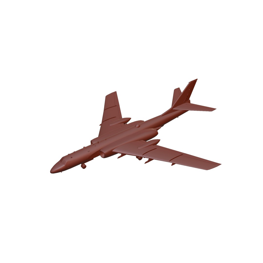 Xian-H6 Bomber 3D Model – Low Poly Military Aircraft, FBX - View 13