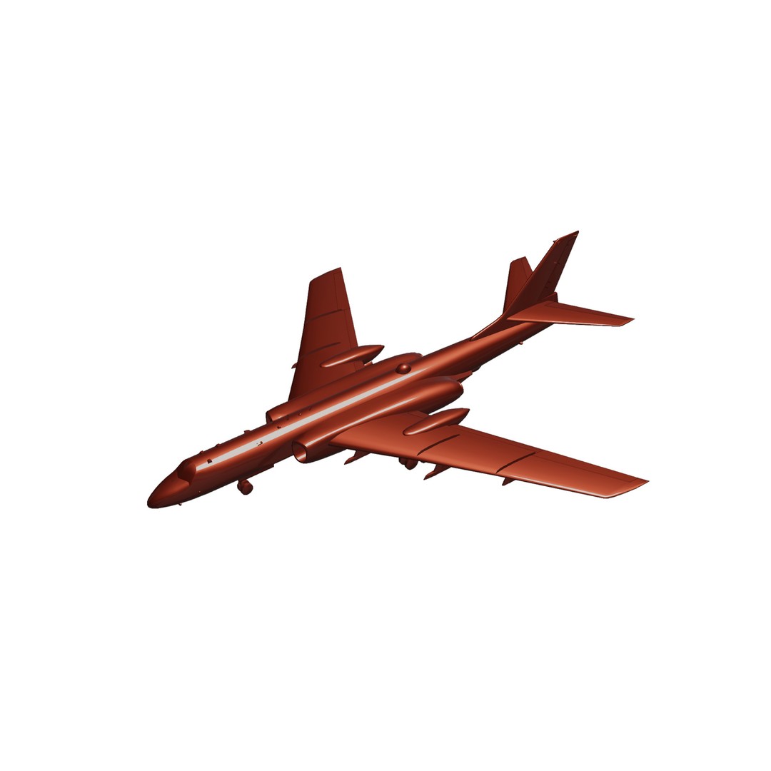 Xian-H6 Bomber 3D Model – Low Poly Military Aircraft, FBX - View 14