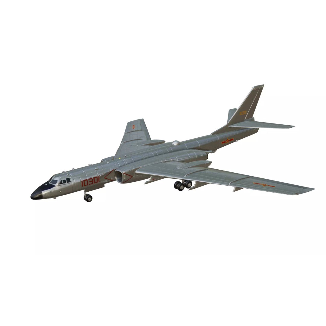 Xian-H6 Bomber 3D Model – Low Poly Military Aircraft, FBX - View 2