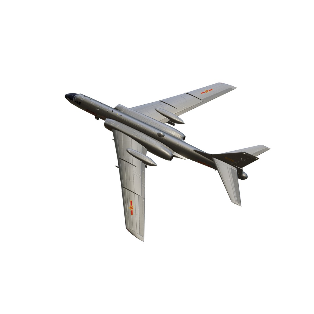 Xian-H6 Bomber 3D Model – Low Poly Military Aircraft, FBX - View 5