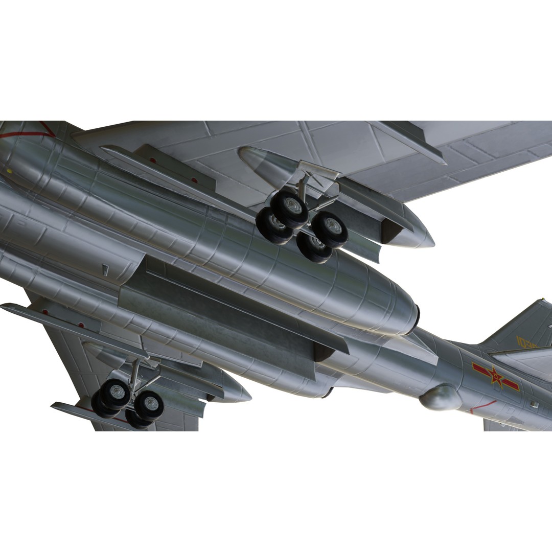 Xian-H6 Bomber 3D Model – Low Poly Military Aircraft, FBX - View 9
