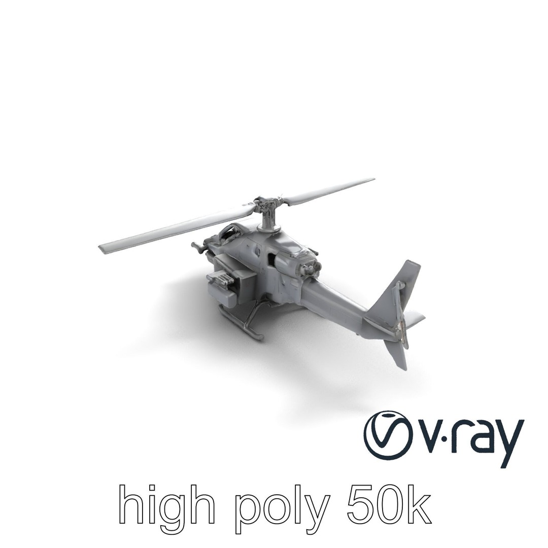 ShadowFury Attack Chopper 3D Model – Low Poly PBR Military Aircraft - View 12