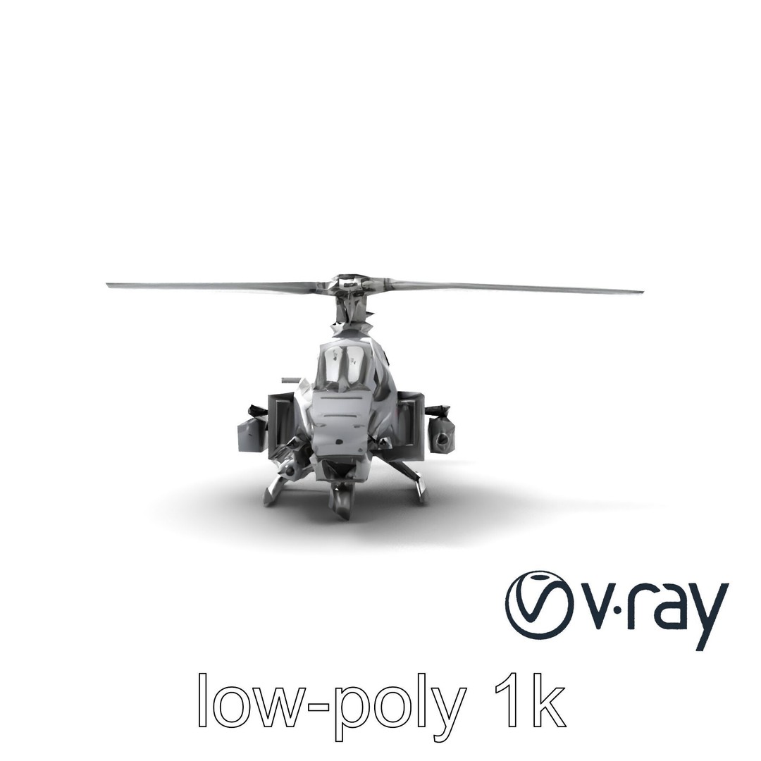 ShadowFury Attack Chopper 3D Model – Low Poly PBR Military Aircraft - View 13