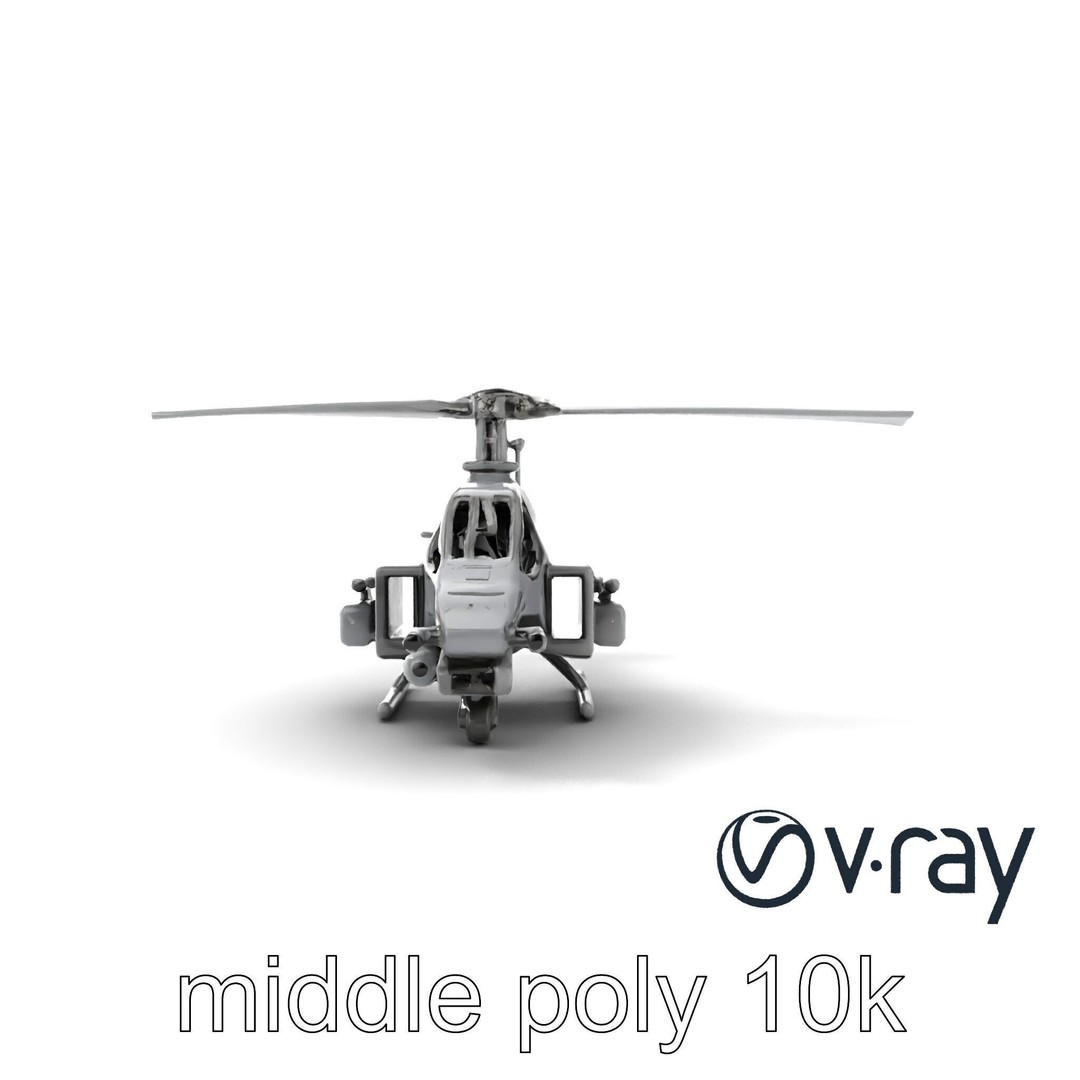 ShadowFury Attack Chopper 3D Model – Low Poly PBR Military Aircraft - View 14