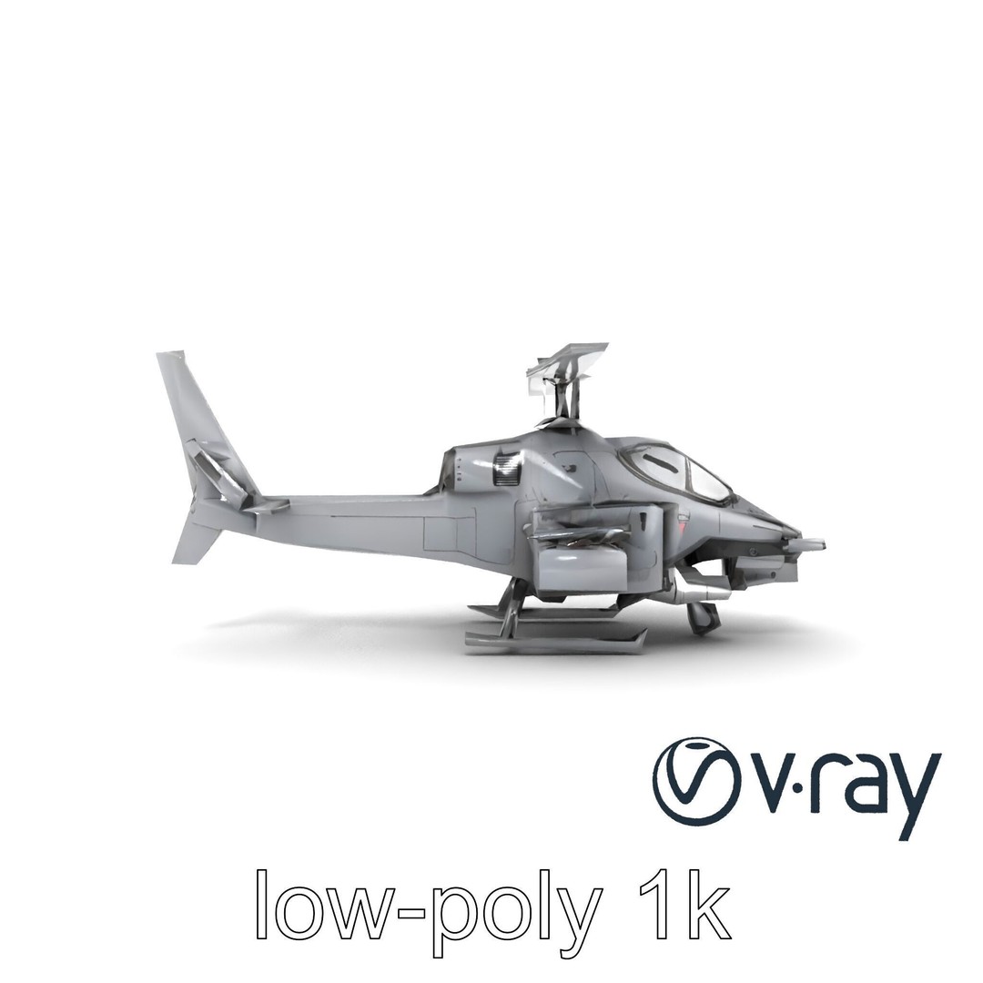 ShadowFury Attack Chopper 3D Model – Low Poly PBR Military Aircraft - View 15