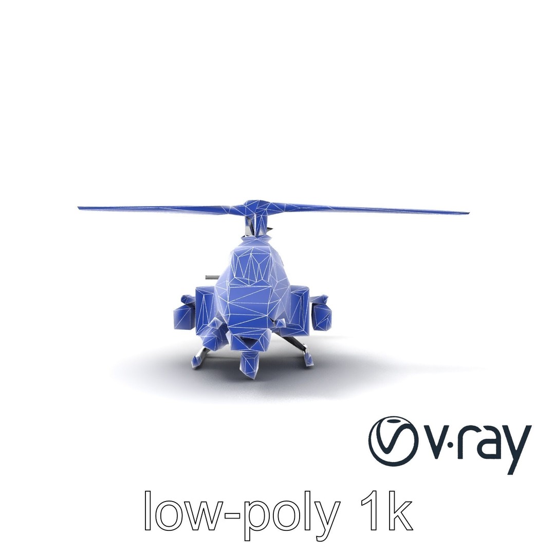 ShadowFury Attack Chopper 3D Model – Low Poly PBR Military Aircraft - View 16