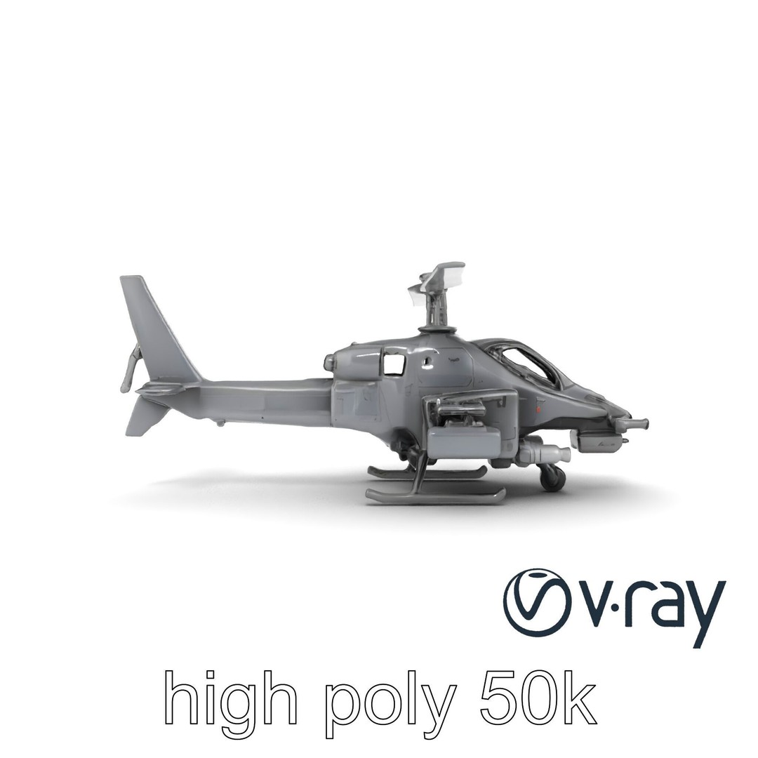 ShadowFury Attack Chopper 3D Model – Low Poly PBR Military Aircraft - View 17