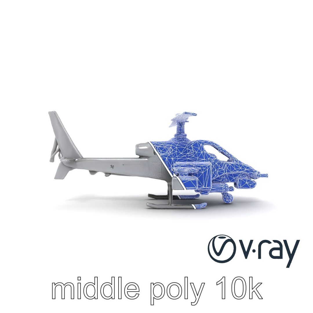 ShadowFury Attack Chopper 3D Model – Low Poly PBR Military Aircraft - View 18