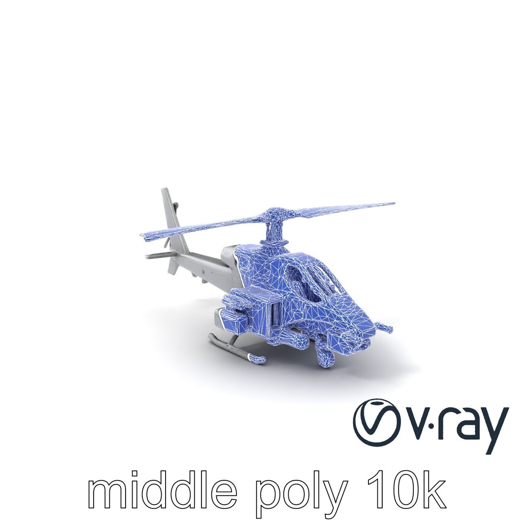 ShadowFury Attack Chopper 3D Model – Low Poly PBR Military Aircraft - View 21