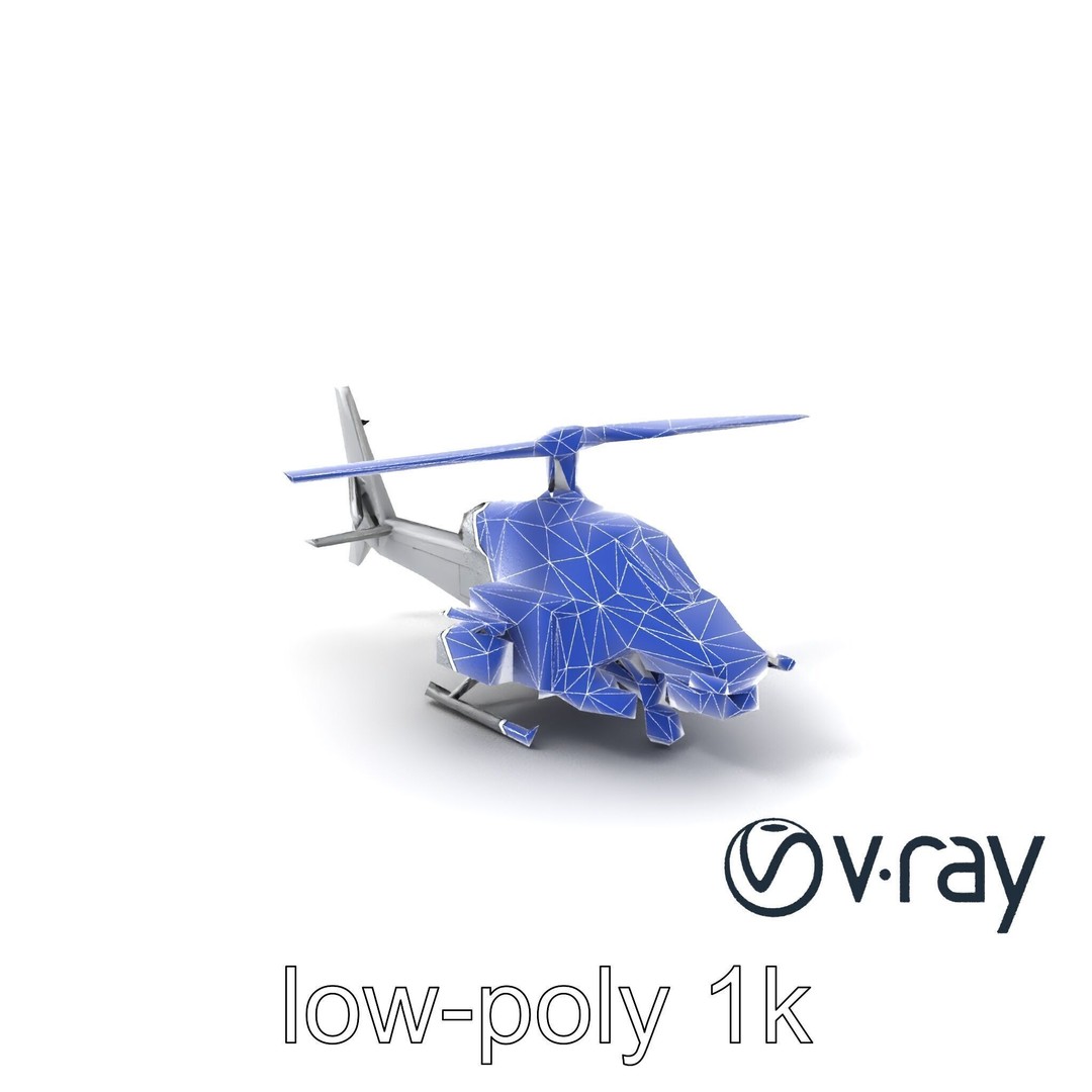 ShadowFury Attack Chopper 3D Model – Low Poly PBR Military Aircraft - View 23