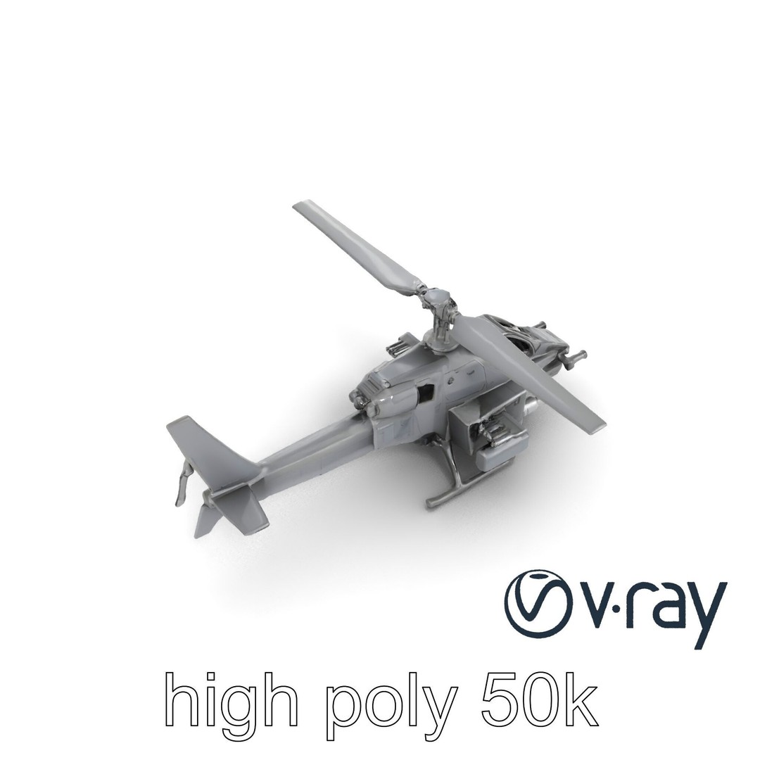 ShadowFury Attack Chopper 3D Model – Low Poly PBR Military Aircraft - View 24