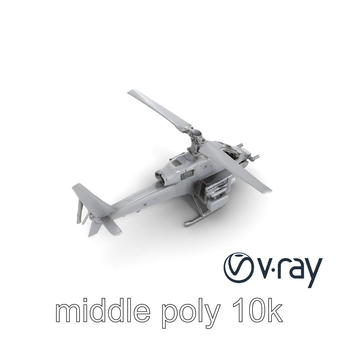ShadowFury Attack Chopper 3D Model – Low Poly PBR Military Aircraft - View 27