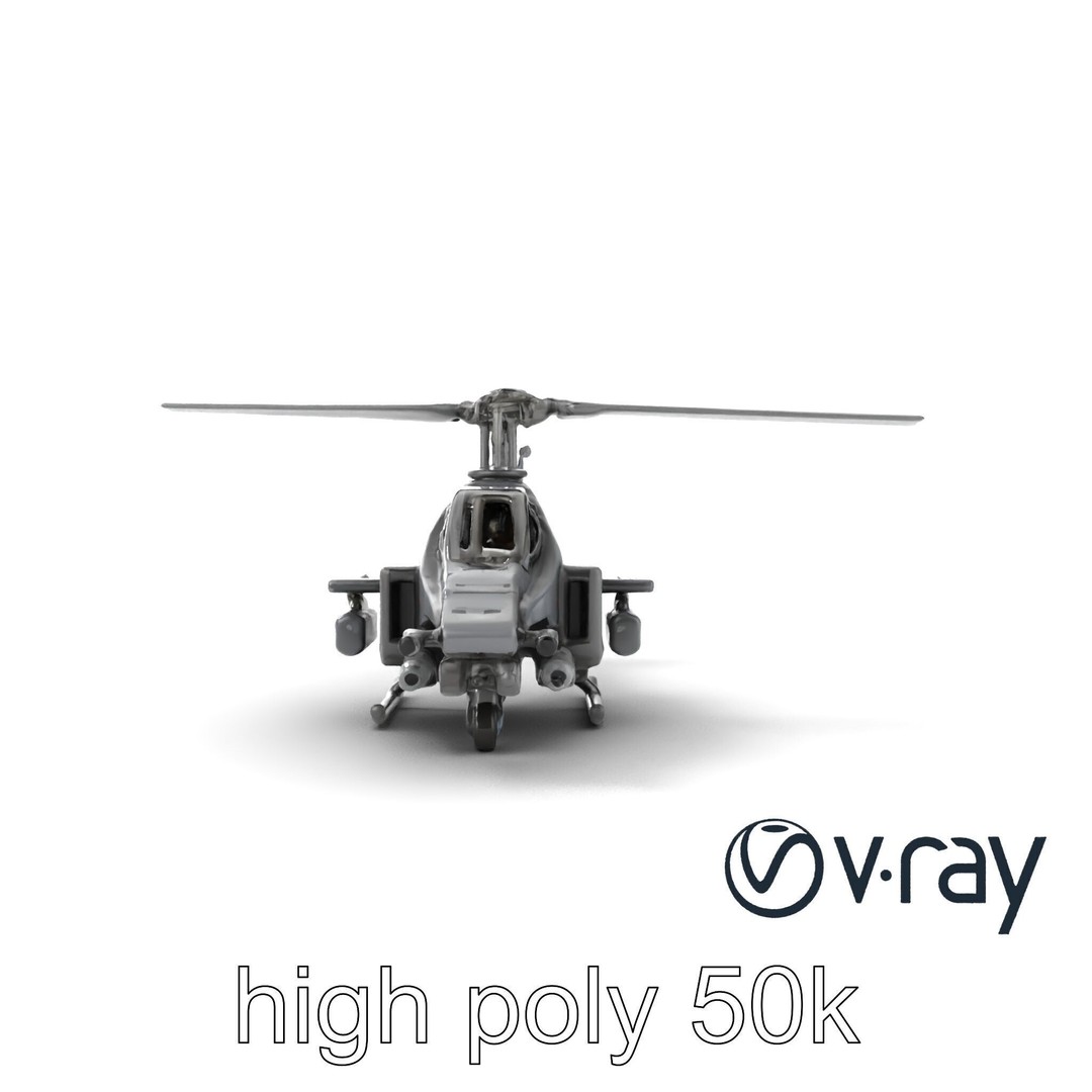 ShadowFury Attack Chopper 3D Model – Low Poly PBR Military Aircraft - View 30
