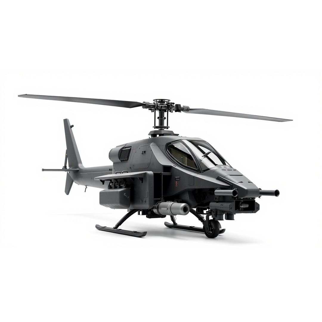 ShadowFury Attack Chopper 3D Model – Low Poly PBR Military Aircraft - View 5