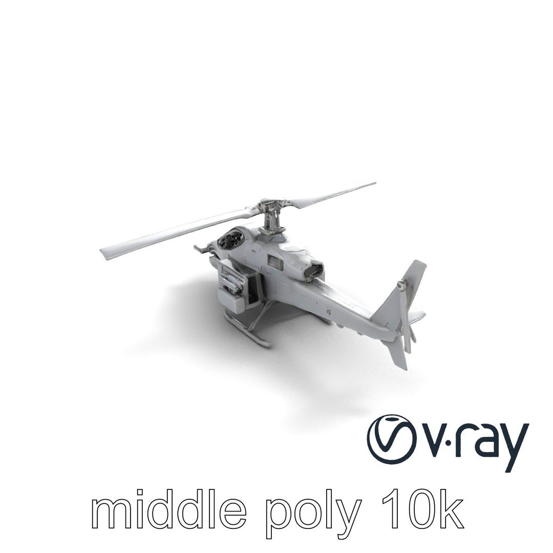 ShadowFury Attack Chopper 3D Model – Low Poly PBR Military Aircraft - View 7