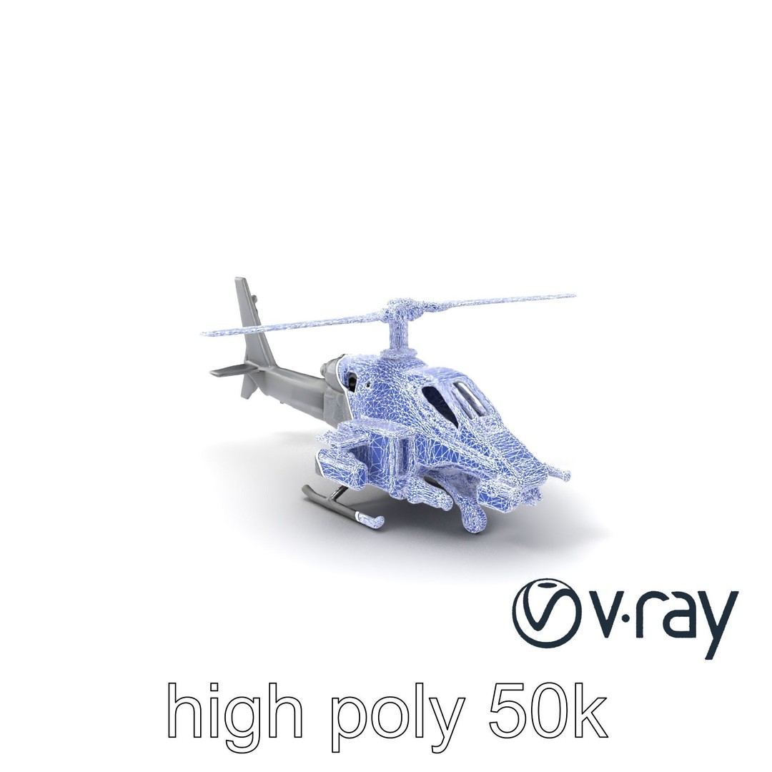 ShadowFury Attack Chopper 3D Model – Low Poly PBR Military Aircraft - View 9