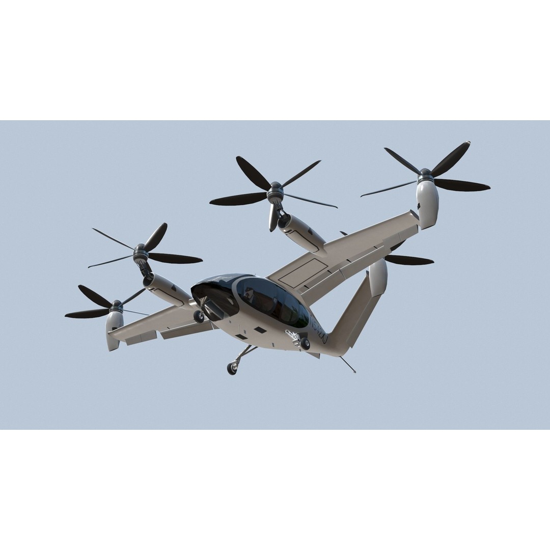 Joby S4 EVTOL 3D Model – Low Poly Aircraft for Games, FBX, Blender - View 10