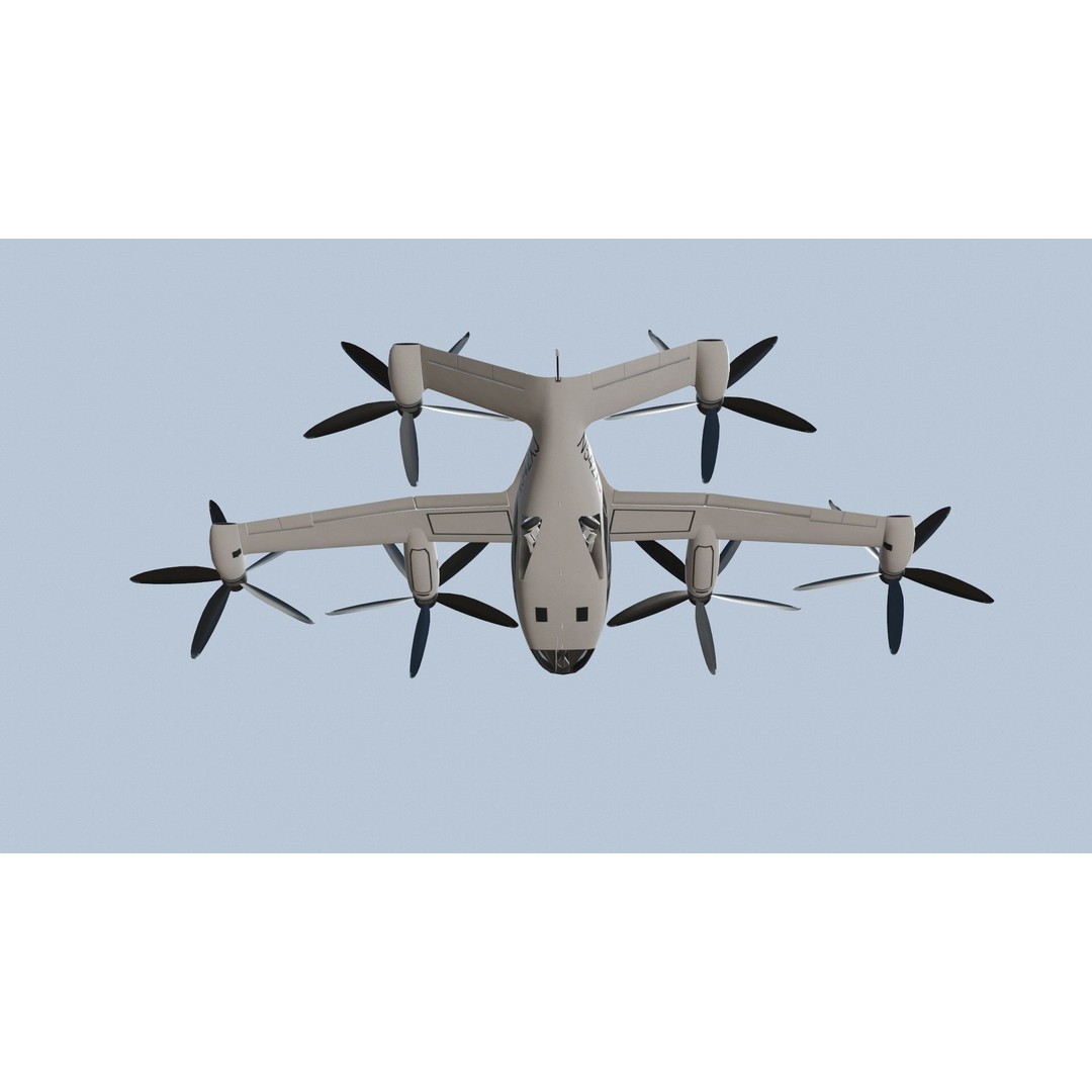Joby S4 EVTOL 3D Model – Low Poly Aircraft for Games, FBX, Blender - View 11