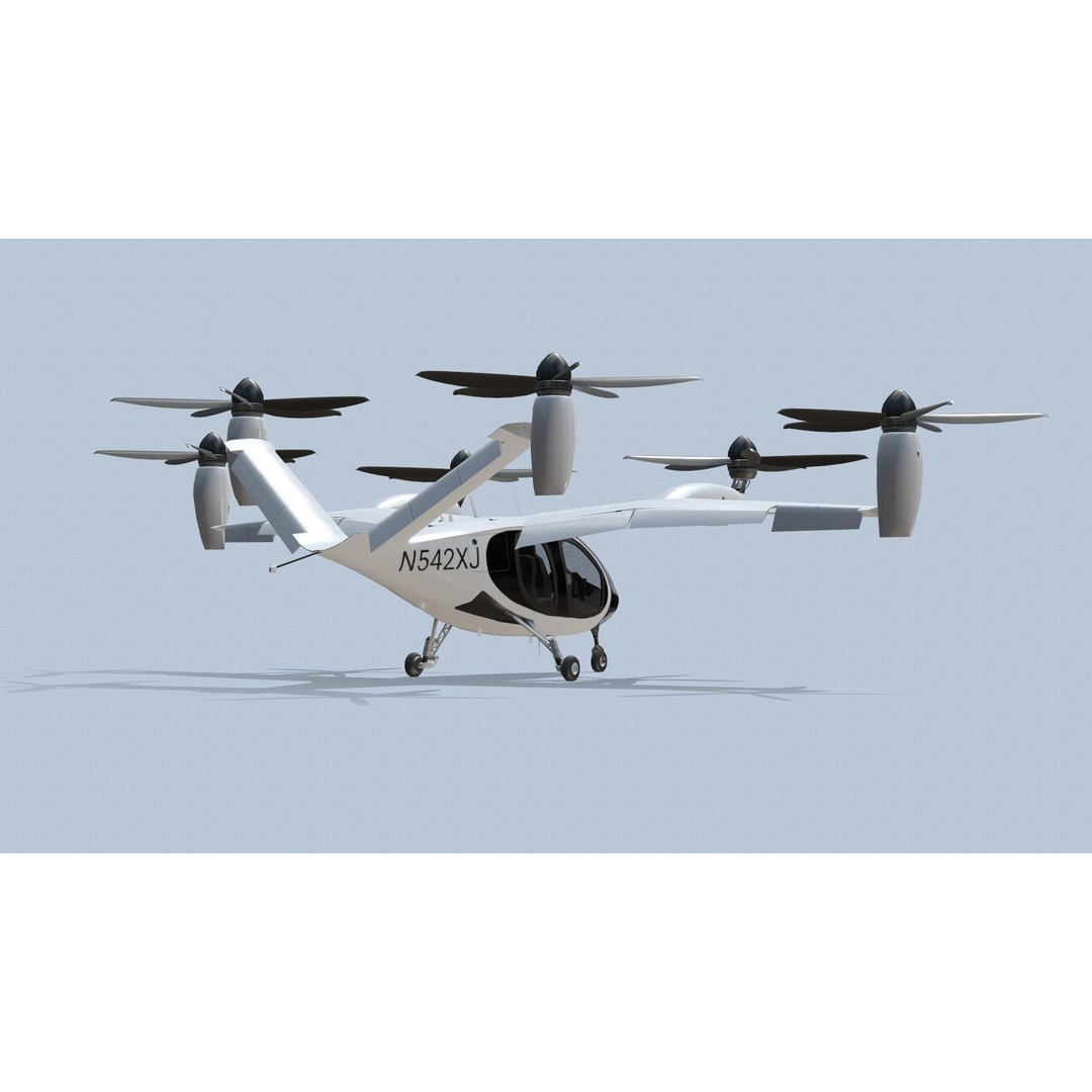 Joby S4 EVTOL 3D Model – Low Poly Aircraft for Games, FBX, Blender - View 13