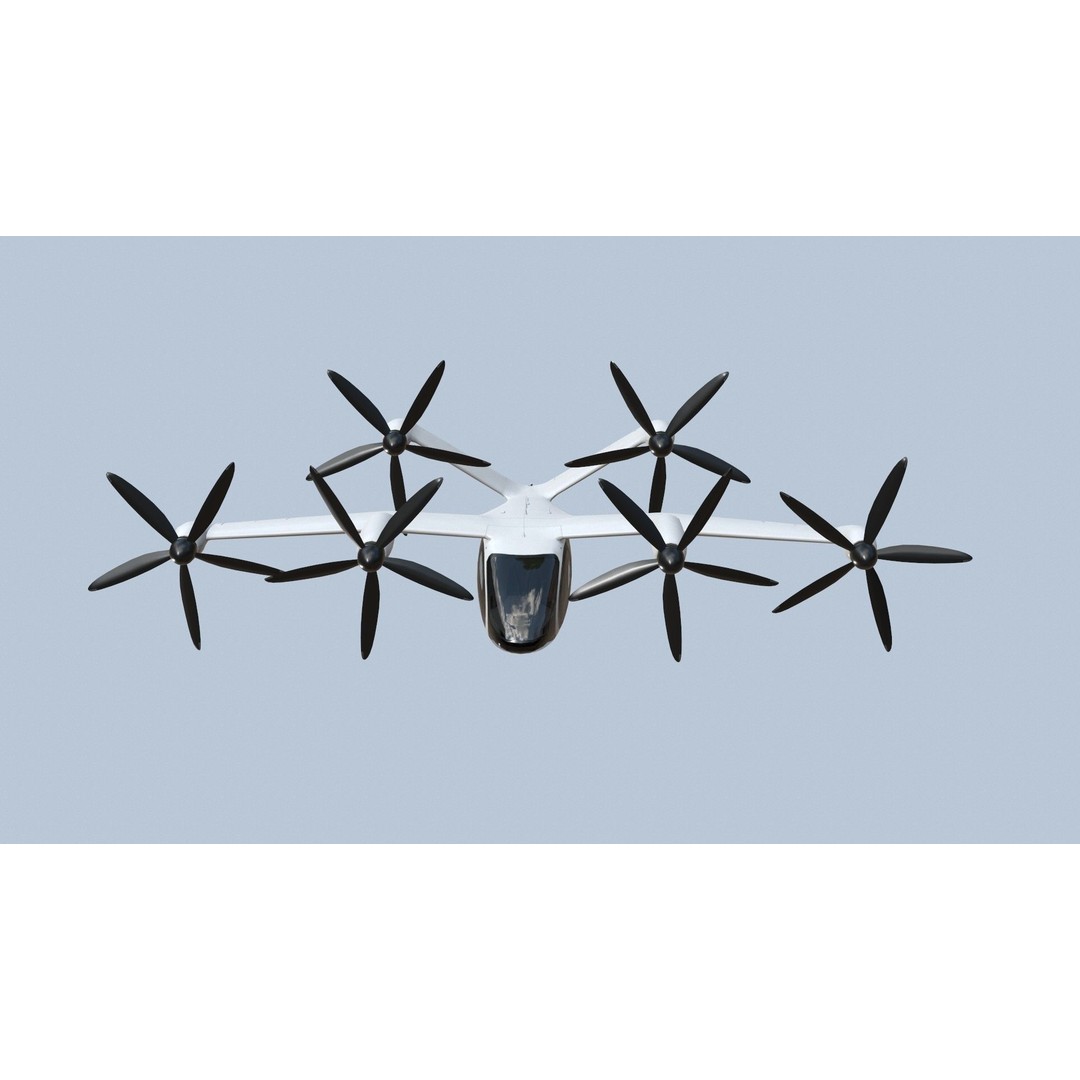 Joby S4 EVTOL 3D Model – Low Poly Aircraft for Games, FBX, Blender - View 14