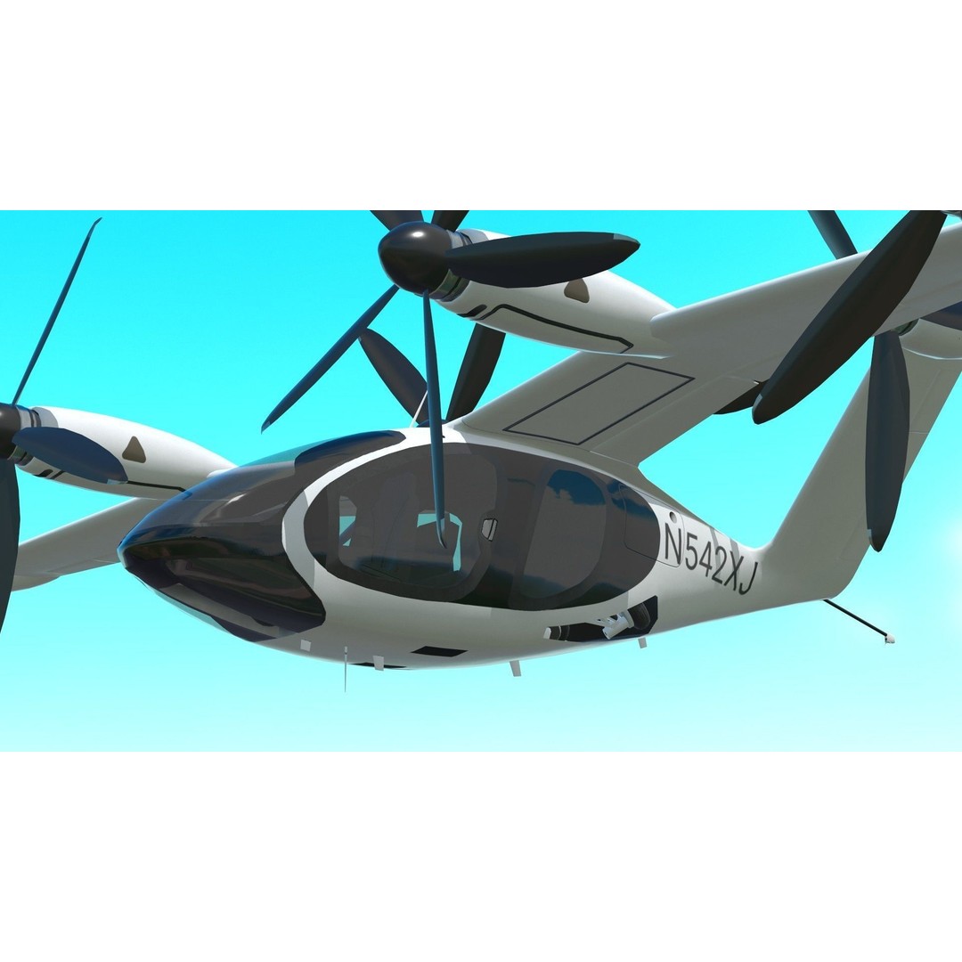 Joby S4 EVTOL 3D Model – Low Poly Aircraft for Games, FBX, Blender - View 17