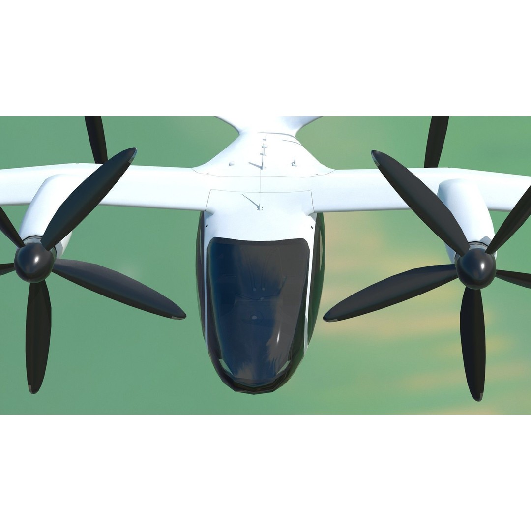 Joby S4 EVTOL 3D Model – Low Poly Aircraft for Games, FBX, Blender - View 18