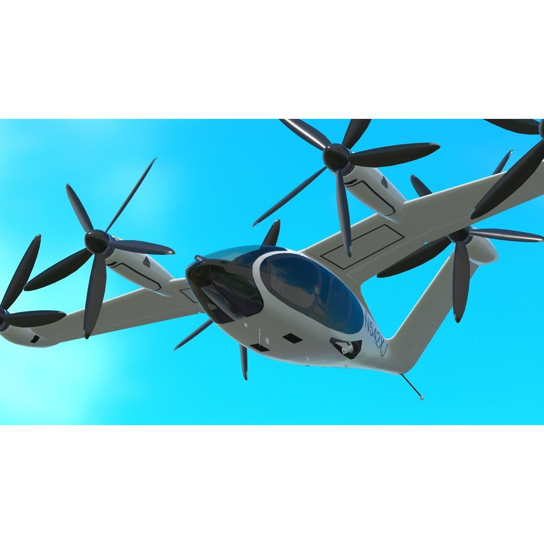 Joby S4 EVTOL 3D Model – Low Poly Aircraft for Games, FBX, Blender - View 19