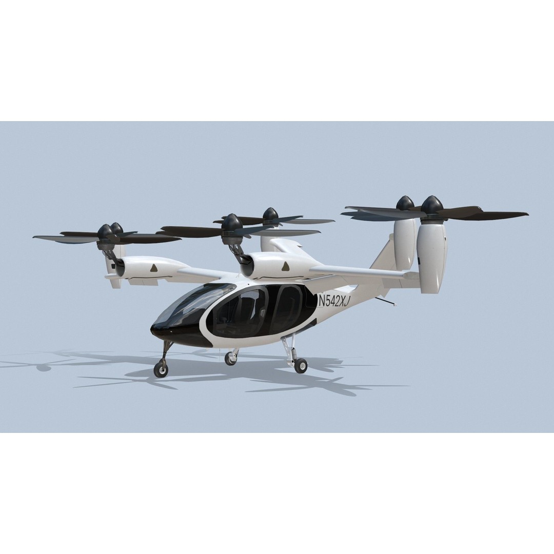 Joby S4 EVTOL 3D Model – Low Poly Aircraft for Games, FBX, Blender - View 21