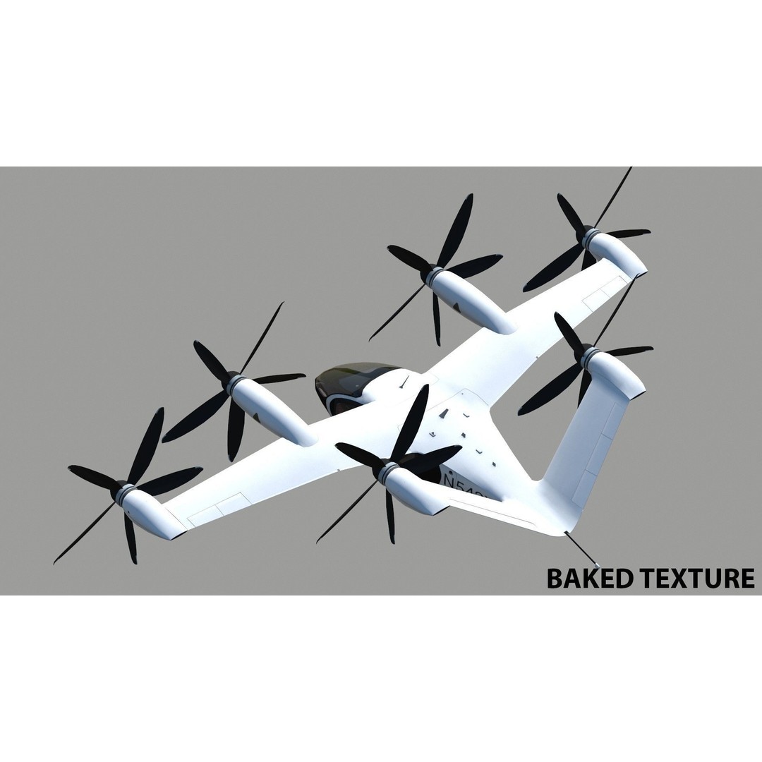 Joby S4 EVTOL 3D Model – Low Poly Aircraft for Games, FBX, Blender - View 22