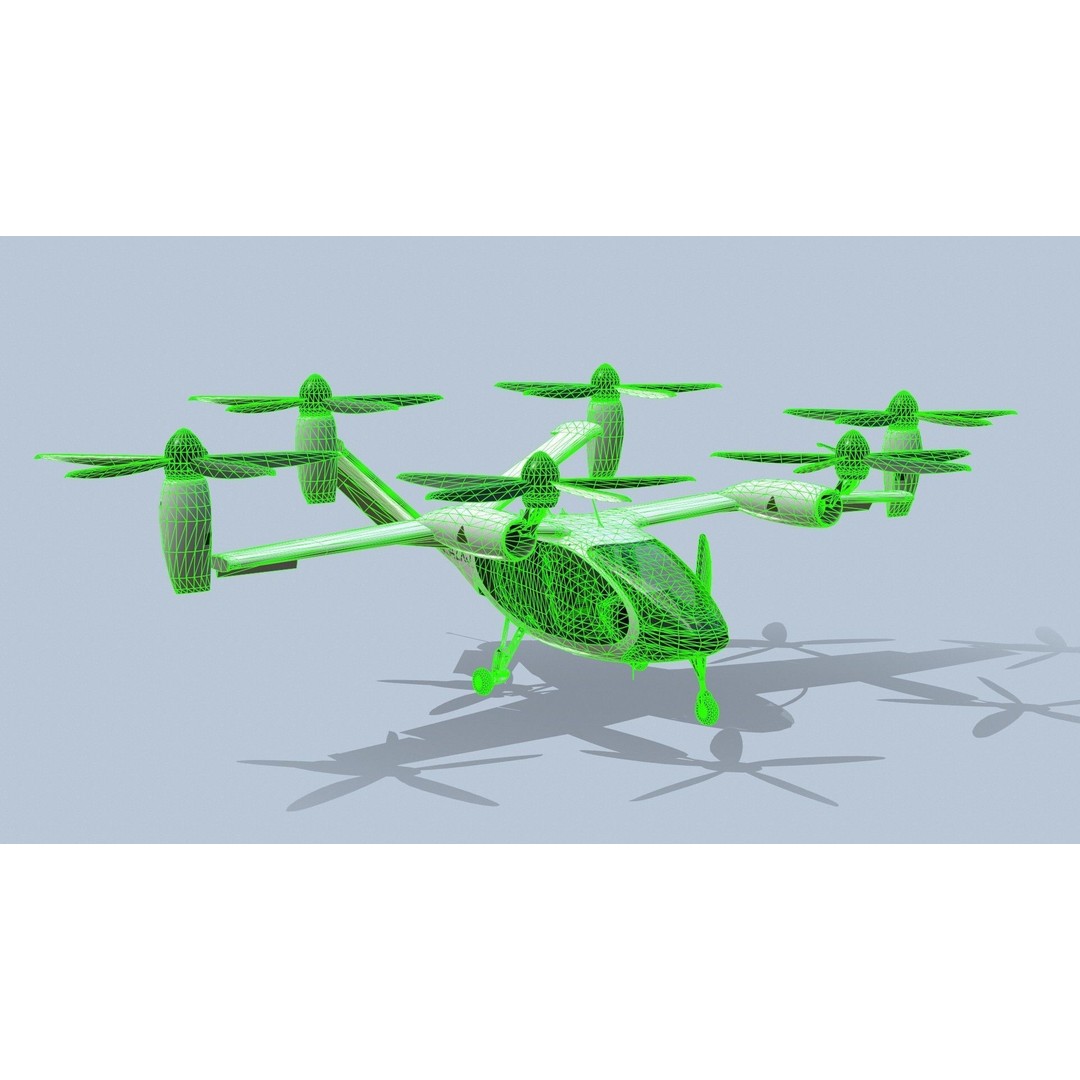 Joby S4 EVTOL 3D Model – Low Poly Aircraft for Games, FBX, Blender - View 24