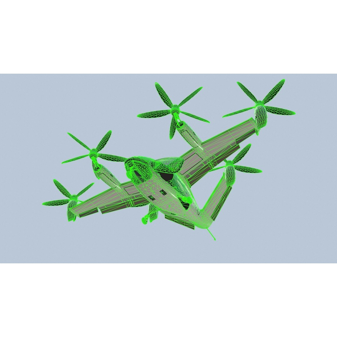 Joby S4 EVTOL 3D Model – Low Poly Aircraft for Games, FBX, Blender - View 25