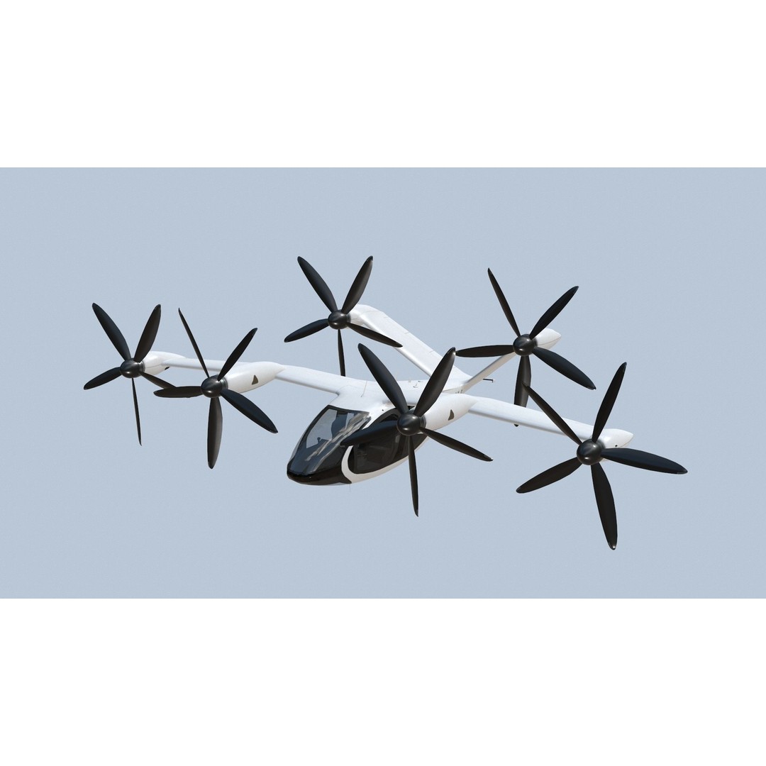Joby S4 EVTOL 3D Model – Low Poly Aircraft for Games, FBX, Blender - View 4