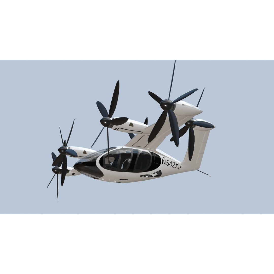 Joby S4 EVTOL 3D Model – Low Poly Aircraft for Games, FBX, Blender - View 5