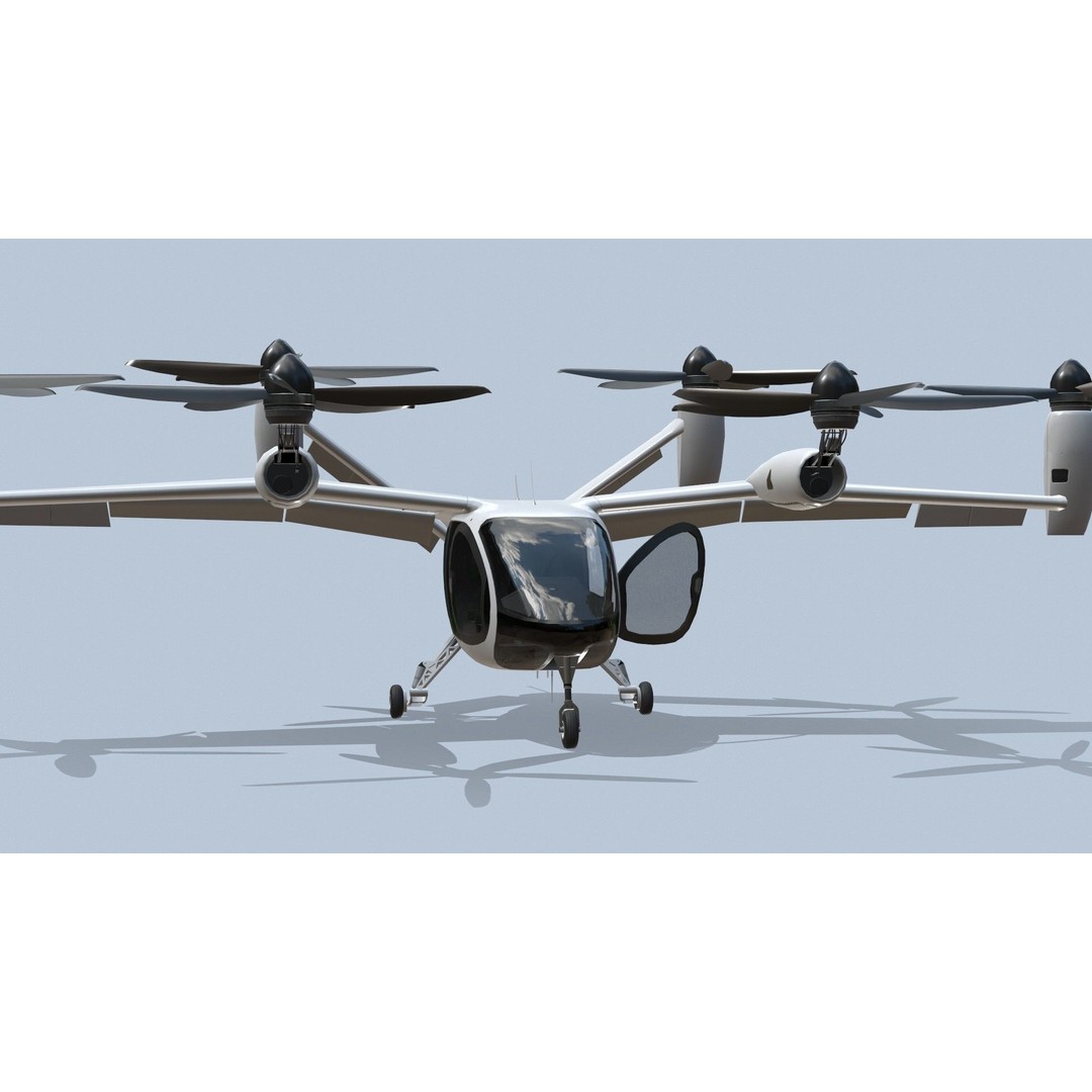 Joby S4 EVTOL 3D Model – Low Poly Aircraft for Games, FBX, Blender - View 6